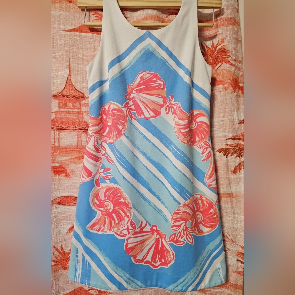 Blue and Pink Seashell Kids Dress